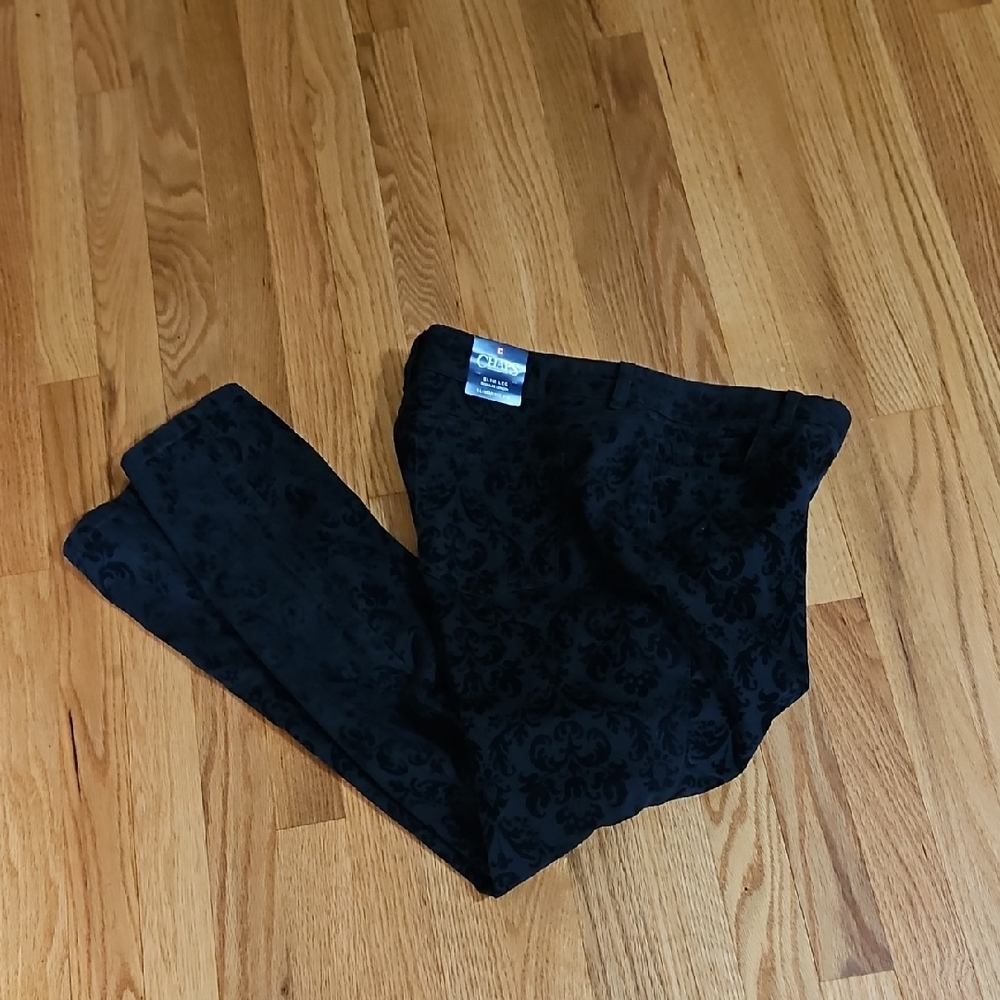 NWT CHAPS Black Textured Slim Leg Jeans SIZE 10